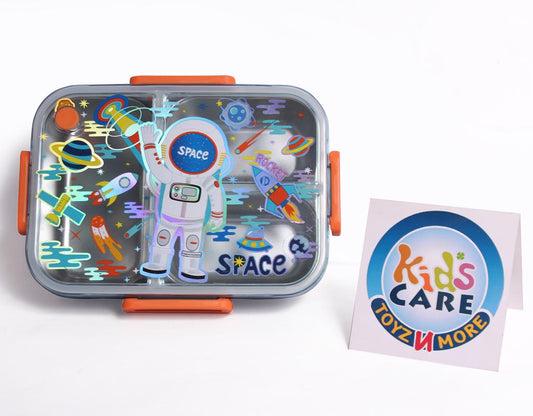 Astronaut Space World Themed Three Sealed Portion Stainless Steel Lunch Box (U2087)