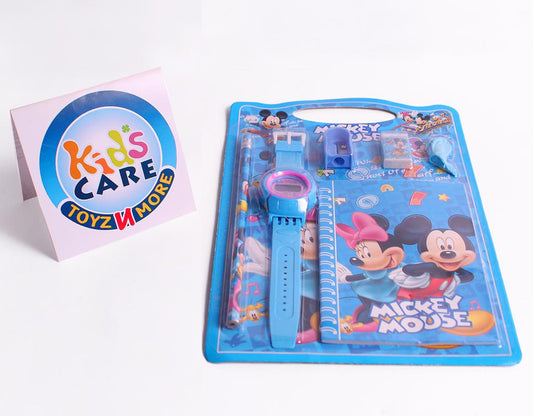 Mickey Mouse Stationery Set With Wrist Watch (8816)