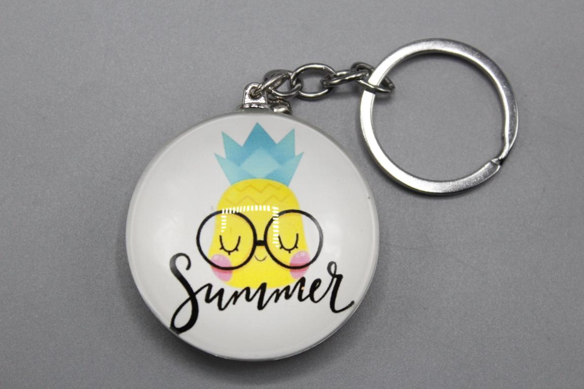 Acrylic keychain for sublimation - circle with green tassels, GADGETS \  KEY RINGS AND LUGGAGE HANGERS