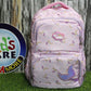 Printed Waterproof School Bag for Grade-3 & 4 Girls Pink (LF-182)