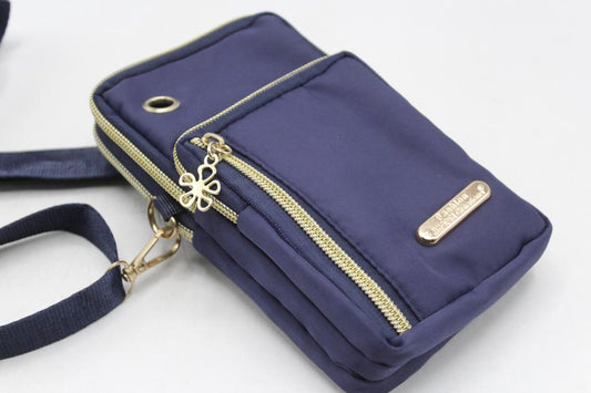 Stylish Cross Body Four Zipper Bag / Pouch Blue (LG-91#)