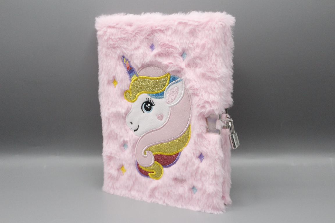 Unicorn Fur Notebook / Diary With Lock Pink (3265L)