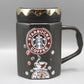 Ceramic Coffee Mug With Mirrored Lid Black (G-1)