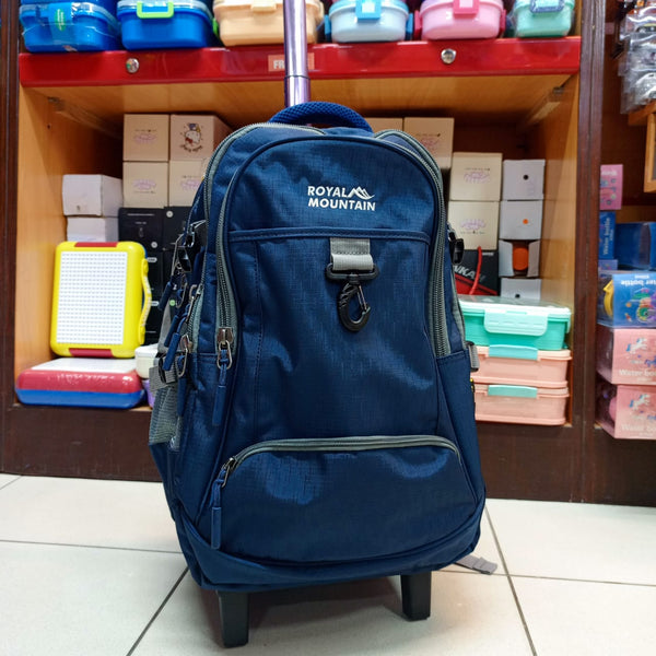 Royal Mountain Brand Trolley Bag for School & Travel - Durable Rolling Backpack | Blue (2168-18)