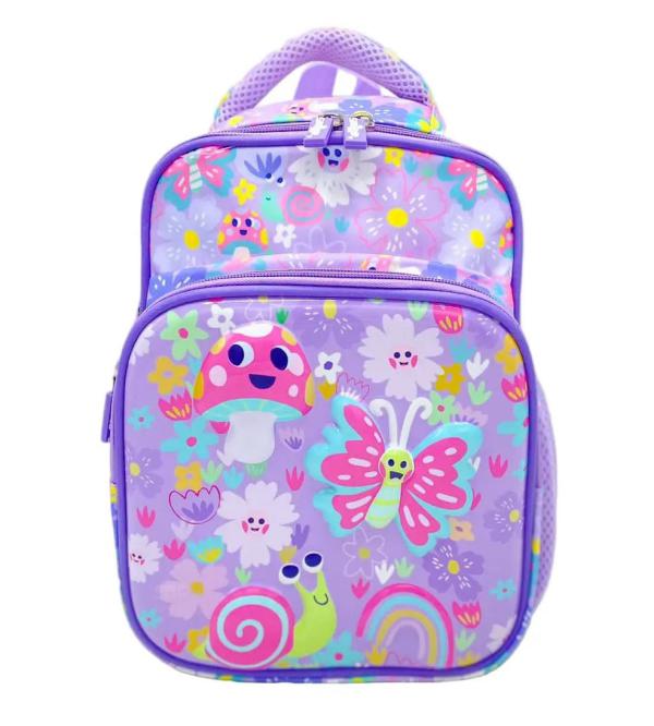 Adorable Butterfly & Flower Mini Backpack – Purple Cute School Bag for Playgroup Kids (3012)