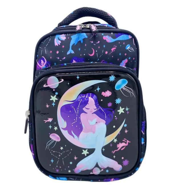Adorable Mermaid Mini Backpack – Black Cute School Bag for Playgroup Kids (3012)