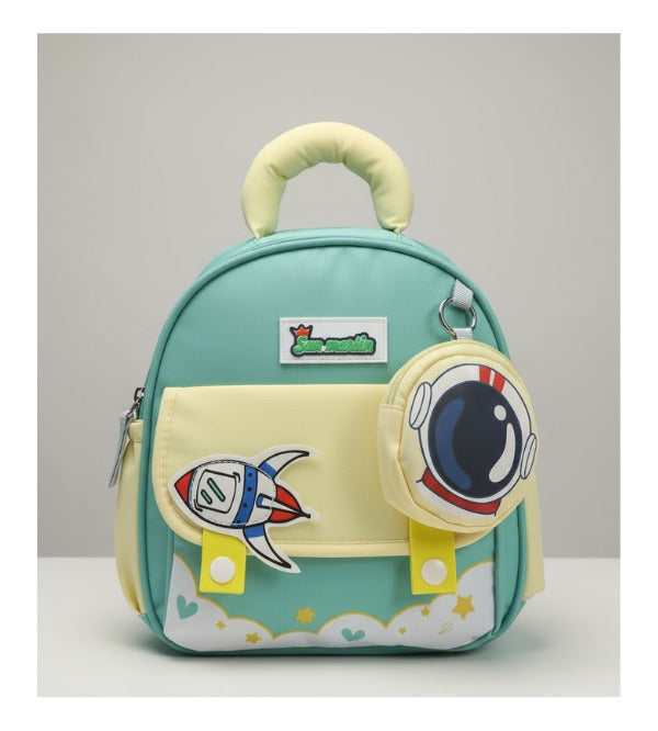 Astronaut Space World Premium Quality Small Colorful Backpack for Kids – Playgroup & Travel