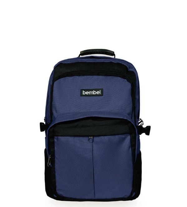 Bembel Prime 20-Inch Premium Polyester Backpack School Bag – Navy & Black | Spacious, Laptop-Friendly, Travel & Hiking Bag (100280)