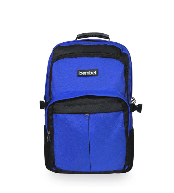 Bembel Prime 20-Inch Premium Polyester Backpack School Bag – Royal & Black | Spacious, Laptop-Friendly, Travel & Hiking Bag (100279)
