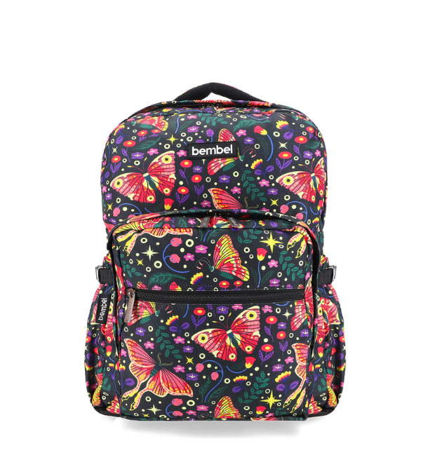 Bembel 18 Inch Premium Quality Butterfly School Backpack – Spacious, Water-Resistant, Durable Polyester Bag for Girls (100234)