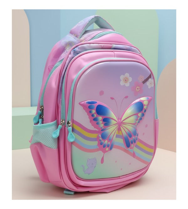 Butterfly 3D School Bag for Girls | Cute & Durable Backpack for Grade 1 & 2 (2368)