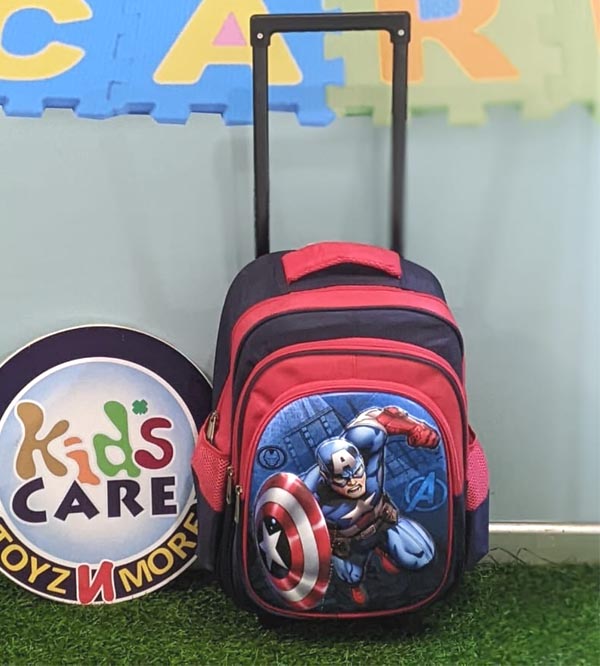 Captain America School Bag With Trolley For Grade-1 & 2 (16030)