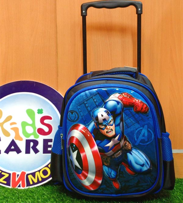 Captain America Themed School Trolley Bag For KG-1 & KG-2 (13020N)