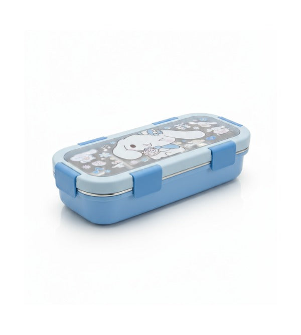 Cinnamoroll Three Portion Stainless Steel Lunch Box with Spoon & Fork – 10.5 x 4 Inches (TQ-YC1)