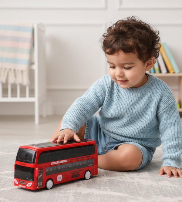 City Bus 3D Light Electric Toy for Kids – Interactive Double Decker Bu ...