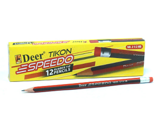 Deer Speedo Rubber Tip Packet Tikon 12 Pc Pencils Set (7500-RT)