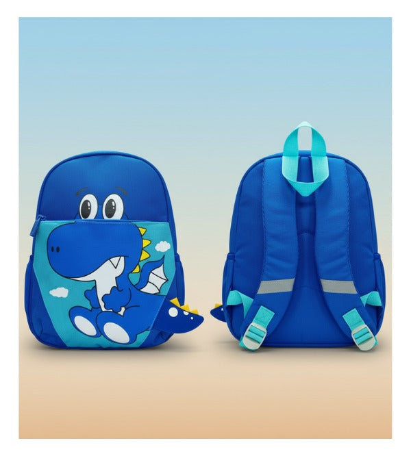 Dinosaur Design Backpack for Kids – Blue, Pink & Red | Cute 3D Tail School & Travel Bag (0010SC)
