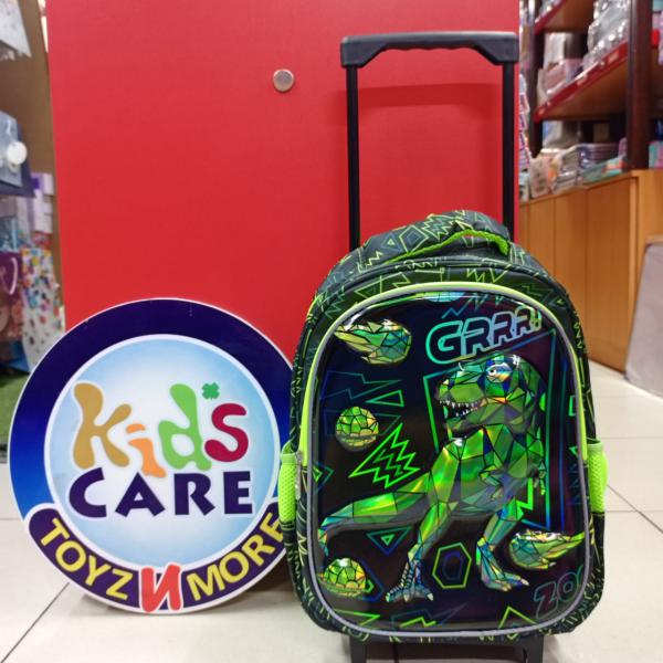 Dinosaur Grrr 3D Kids School Trolley Bag – 14 Inch, Lightweight & Durable – For KG 1, KG 2