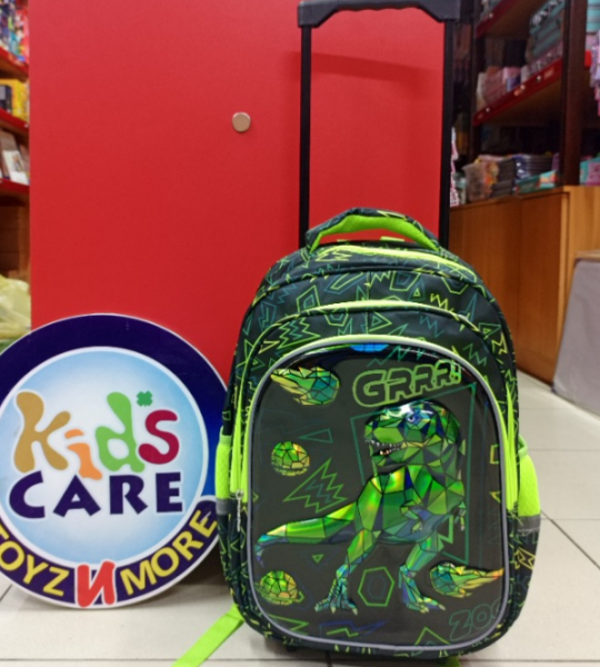 Dinosaur Grrrr 3D Kids School Trolley Bag – 16 Inch, Lightweight & Durable – For Grade 1 to Grade 3