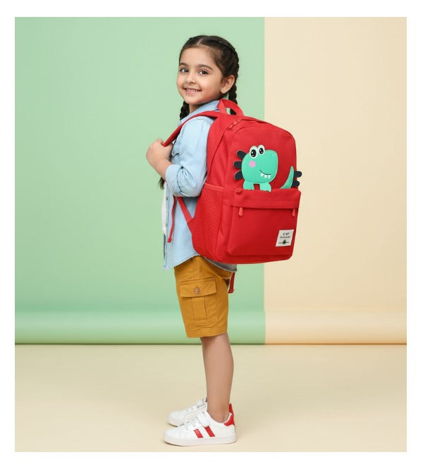 Dinosaur Kids Bag – 12.5 Inch | Adorable School & Travel Backpack for Kids | Red, Yellow & Blue (Z-80)