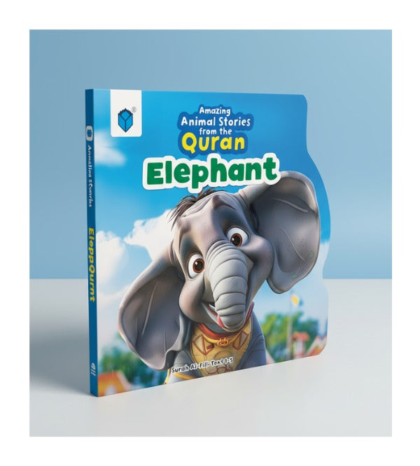 Elephant – Fun Shaped Islamic Board Book for Kids (Amazing Animal Stories from the Quran, Wipe & Clean, 15 Pages)