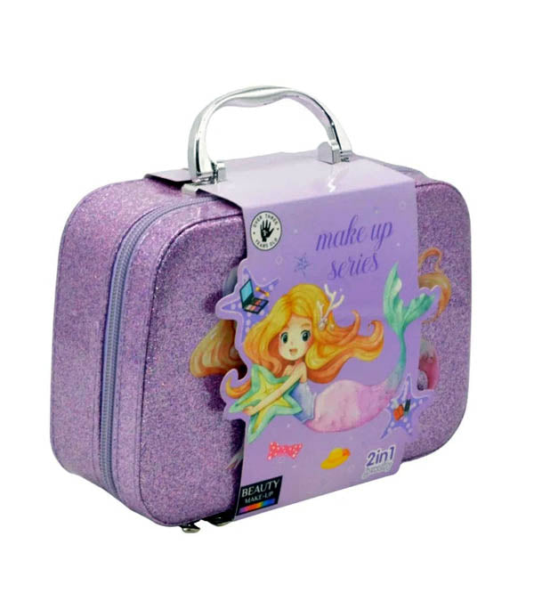 Enchanting Mermaid 2-in-1 Makeup & Nail Art Set for Kids - Glitter Briefcase Edition (B230)