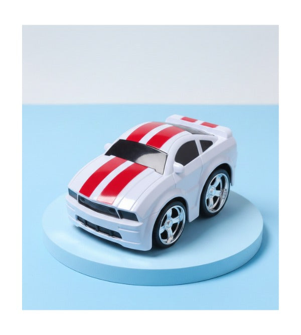 Friction-Powered Rock City Instant Racing Car Toy – 4 Inches (White)