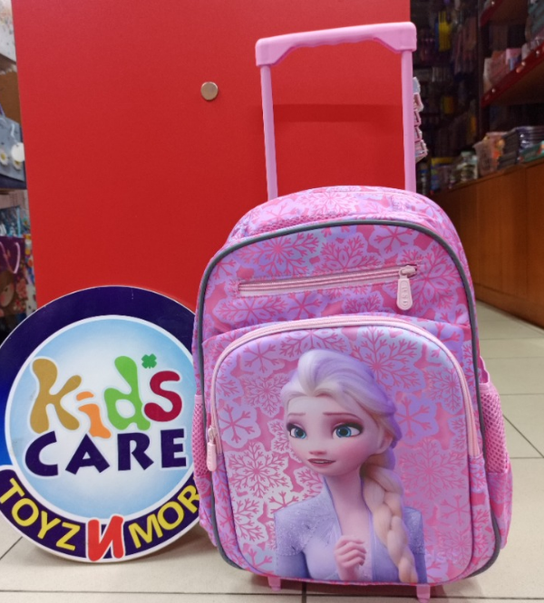 Frozen Elsa 3D Kids School Trolley Bag – 16 Inch, Lightweight & Durable – For Grade 1 & Grade 2