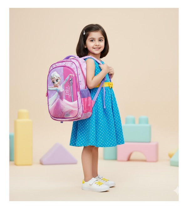 Frozen Elsa 3D School Bag – Large 17 Inch | Durable & Spacious Backpack for Girls | Grade 3 and 4 (1707)