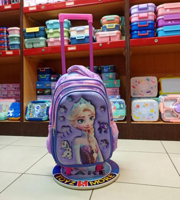 Frozen Elsa 3D School Trolley Bag for Girls | Grade 1 & 2 | Beautiful & Durable Elsa Trolley Bag with Wheels | Pakistan Delivery (8316)