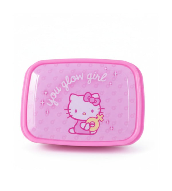 Hello Kitty Three Portion Bento Lunch Box for Kids – Plastic, 7.5 x 5.5 Inches (2015)