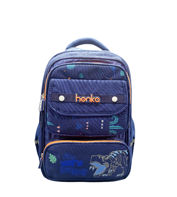 Dino Explorer 16" School Backpack for Boys – Light Blue & Dark Blue | Ideal for Grade 2–3 (3313)