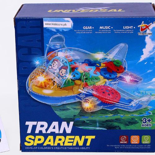 Load image into Gallery viewer, Gear Transparent Aeroplane Bump &amp; Go Battery Operated Toy (2011-AA)

