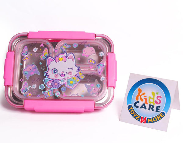Marie Cat Themed Three Sealed Portion Stainless Steel Lunch Box (U2086)