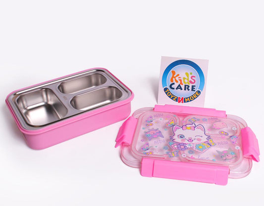 Marie Cat Themed Three Sealed Portion Stainless Steel Lunch Box (U2086)