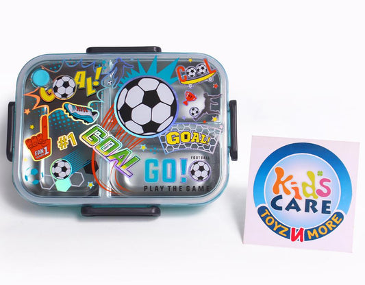 Soccer Themed Three Sealed Portion Stainless Steel Lunch Box (U2087)