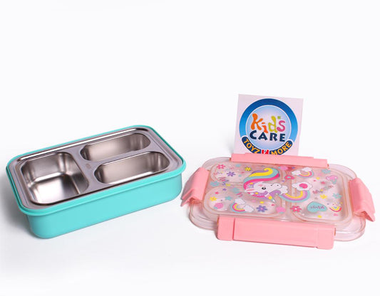 Unicorn Themed Three Sealed Portion Stainless Steel Lunch Box (U2086)