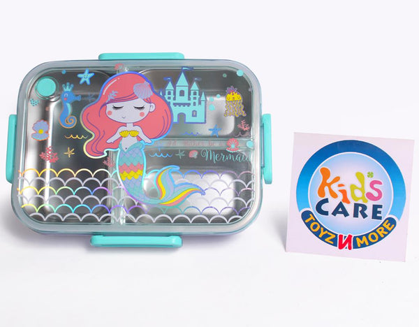 Mermaid Themed Three Sealed Portion Stainless Steel Lunch Box (U2087)