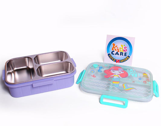 Mermaid Themed Three Sealed Portion Stainless Steel Lunch Box (U2087)