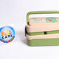 Dinosaur Themed Double Decker Lunch Box With Spoon & Fork (355)