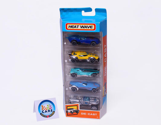 Heat Wave Pack of 5 Die Cast Cars Set (C002)
