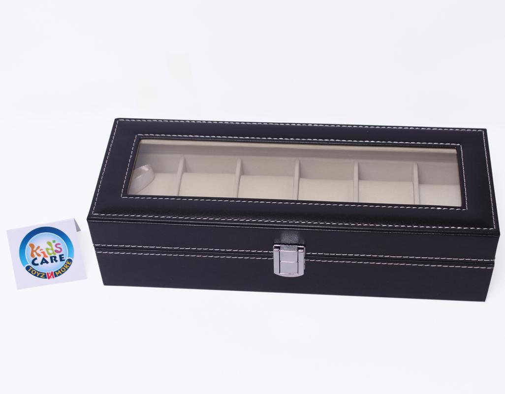 Wrist Watch Display Box Case Holder Locked Jewelry Storage Organizer (6-1)