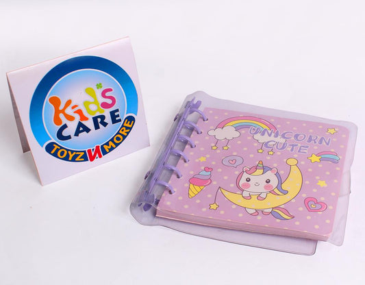 Unicorn Themed 6x6-inch Spiral Notebook / Diary With Plastic Buttoned Cover (95557)
