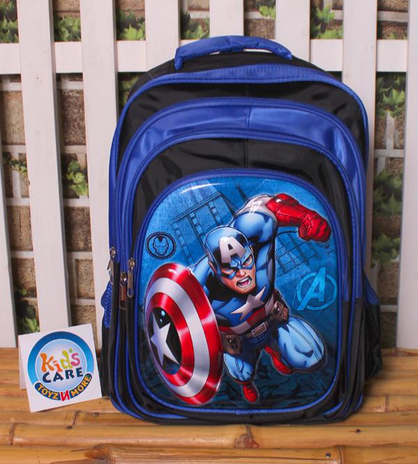 Captain America Themed 3D School Bag for Grade 3 to 6 (18030)