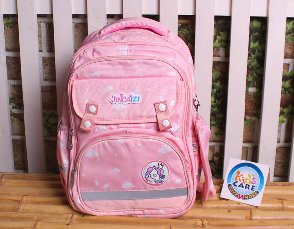 Jincaizi Unicorn Themed Premium Quality School Bag Backpack for Grade 3 to 5 Pink (8902#)