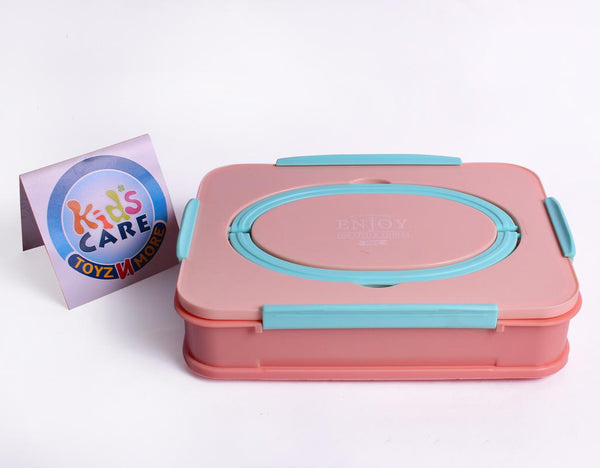 Three Compartment Stainless Steel Lunch Box With Utensils and Handbag Handle Pink (2506)