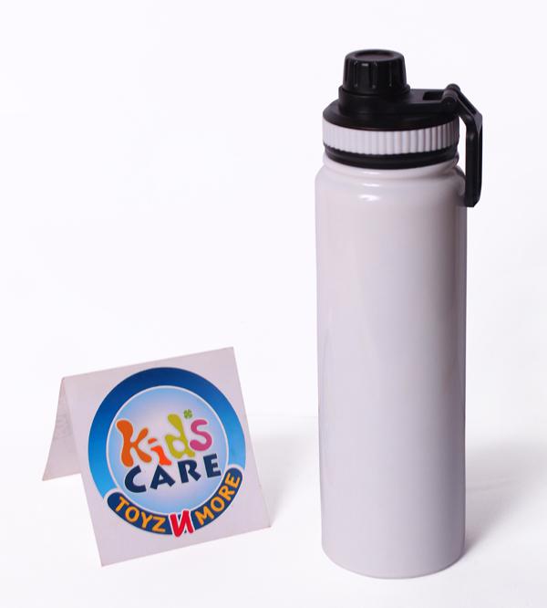800ml Metallic Stainless Steel Thermal Water Bottle - White (5090)