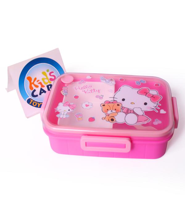 Hello Kitty Lunch Box (7.5x5 Inches) - Durable, Partitioned, with Spoon (X-6020)