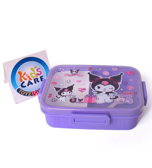 Kuromi Lunch Box (7.5x5 Inches) - Durable, Partitioned, with Spoon (X-6020)