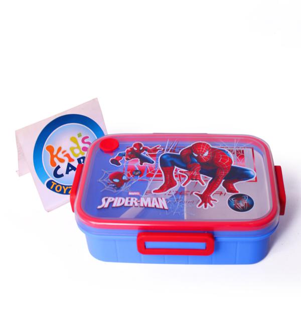 Spider Man Lunch Box (7.5x5 Inches) - Durable, Partitioned, with Spoon (X-6020)